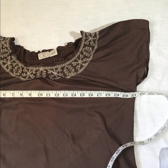 Women’s size XL cap sleeves 100% cotton top / blouse pullover decorative neck - Picture 9 of 10